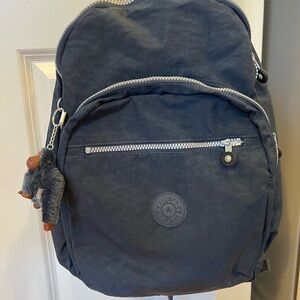 Kipling Navy Blue Backpack with Keychain